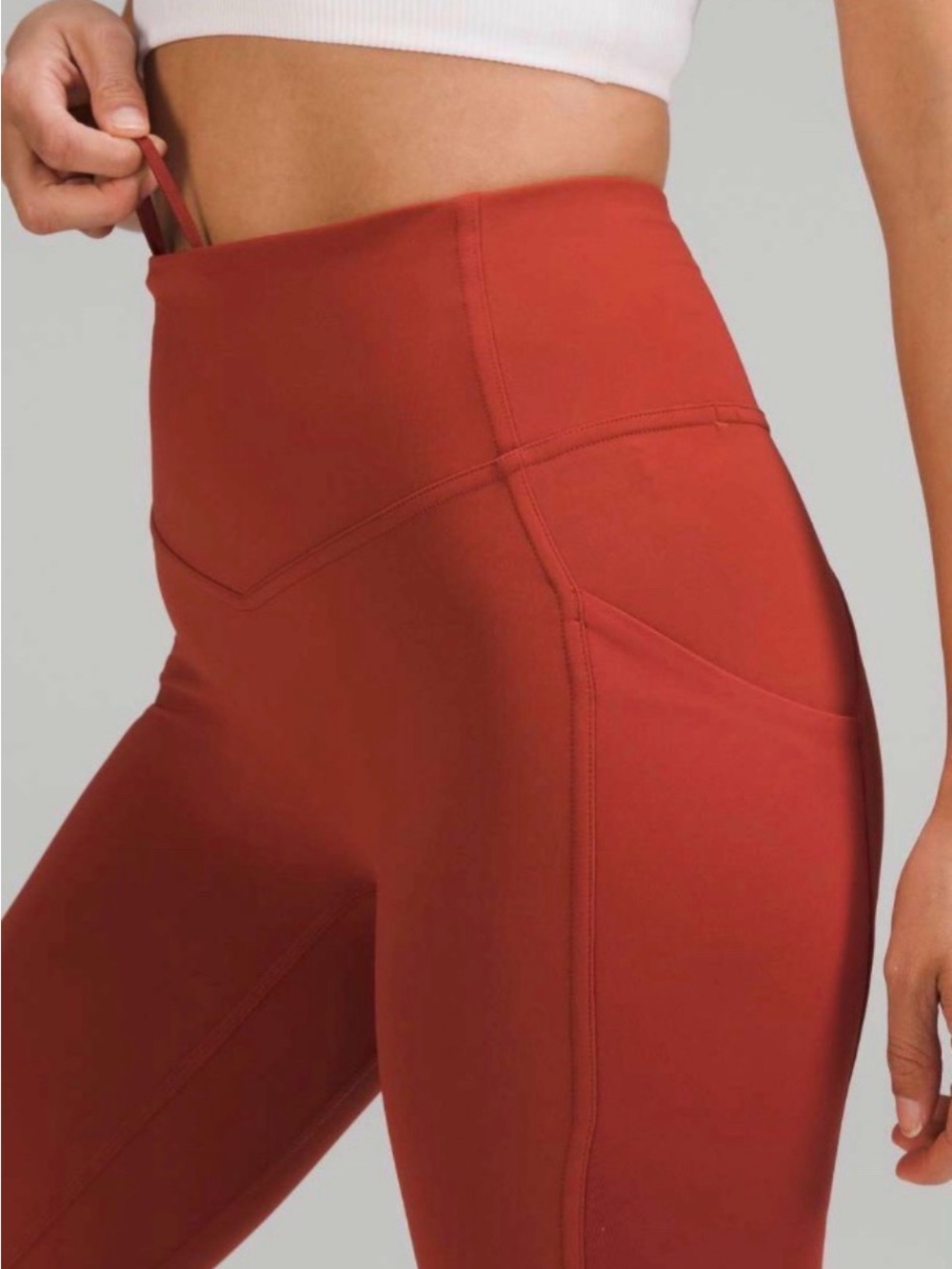 Lululemon Speed Up Tight Size 6 Burnt Red High Rise Leggings Side Pockets